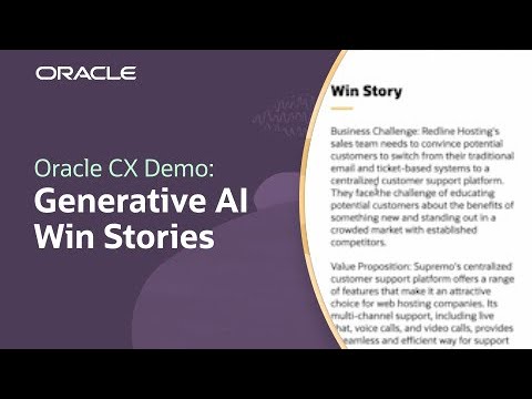 Oracle AI for CX: Generative AI Win Story Authoring in Oracle Sales