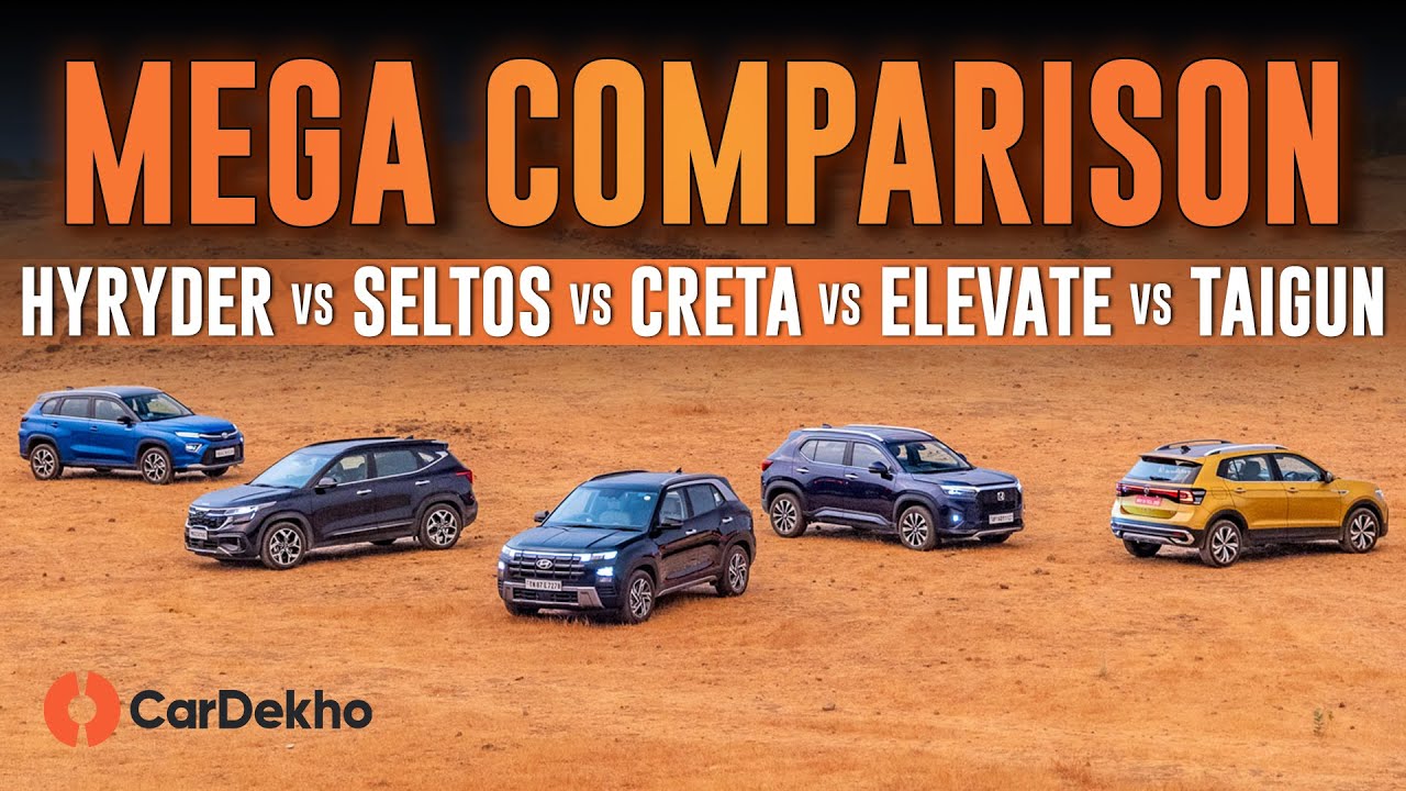  Creta vs Seltos vs Elevate vs Hyryder vs Taigun | Mega Comparison Review 