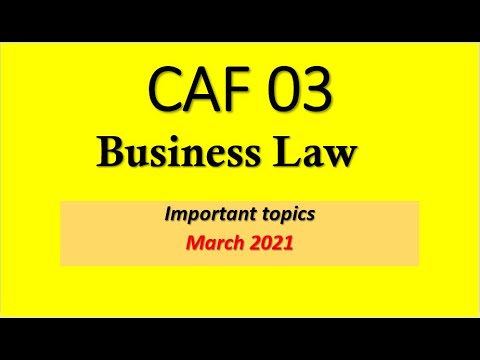 CAF 03 Law important topics for March 2021