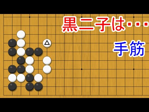 定石を打ち終わった局面ですが黒二子を脱出する手筋とは【囲碁】