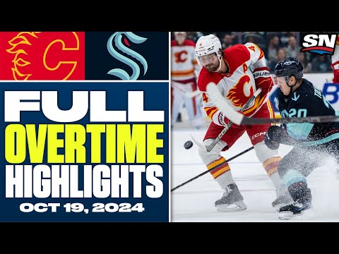 Calgary Flames at Seattle Kraken | FULL Overtime Highlights - October 19, 2024