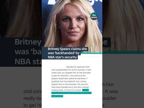 Britney claims she was hit in the face by a security guard #itvnews #britneyspears #victorwembanyama
