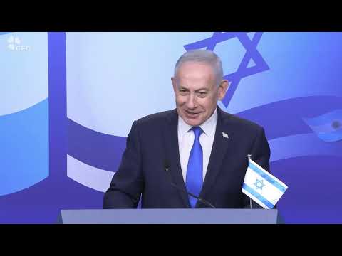 ראש הממשלה בני* נתניהו בהצהרה לצד נשיא ארגנטינה חאבייר מיליי, במשרד ראש הממשלה בירושלים