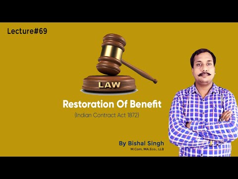 Restoration Of Benefit – Indian Contract Act 1872-Bishal