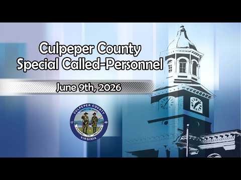 SPECIAL CALLED - PERSONNEL COMMITTEE MEETING 06/09/2026