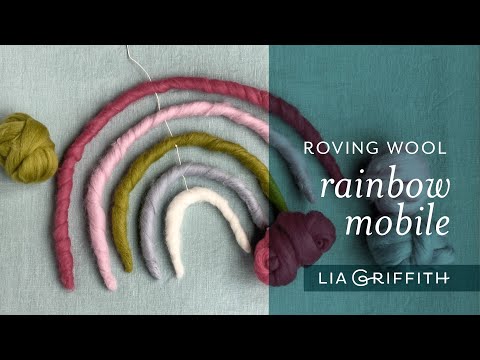 Easy DIY Rainbow Needle Felted Wool Mobile