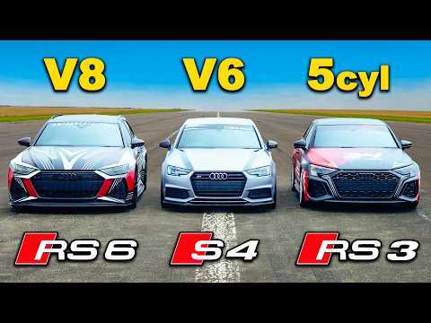 Ultimate Audi Showdown: RS3 vs S4 vs RS6 Drag Race Battle