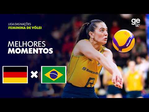 ALEMANHA 3 X 2 BRASIL | MELHORES MOMENTOS | LIGA DAS NAÇÕES FEMININA DE VÔLEI 2026 | ge tv