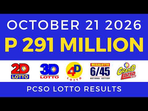 Lotto Result Today 9PM October 21 2026 <strong>PCSO</strong>