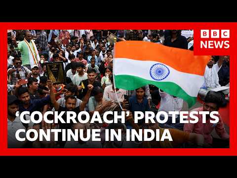 Thousands of students continue 'cockroach' protest in Delhi | BBC News