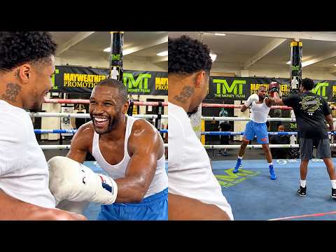 Shakur Stevenson STUNNED Watching 49-Year-Old Floyd Mayweather Work the Mitts!