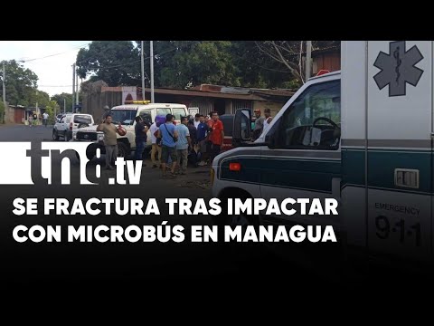 Guarda de seguridad fracturado al impactar contra un microbús en Managua - Nicaragua