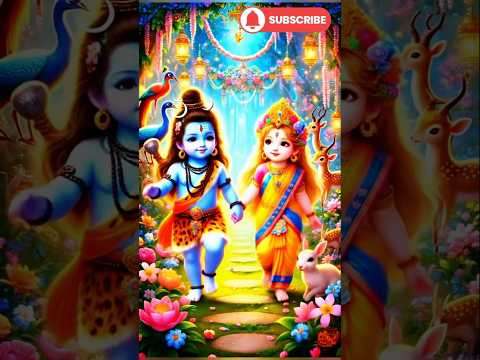 “स्वर्गिक बाग़ में बाल रूपी शिव–पार्वती” 🕉🕉 #shortvideo #harharmahadev #viralvideo #shorts