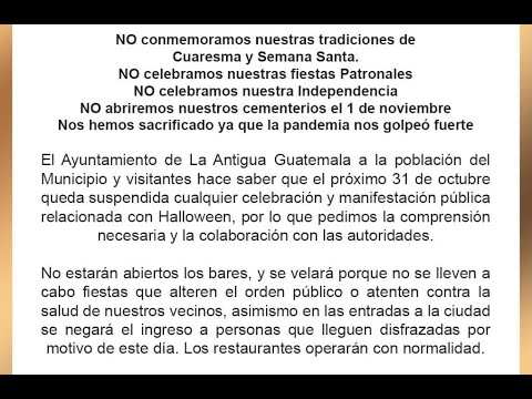 Antigua Guatemala suspende festejo de 'Noche de Brujas'