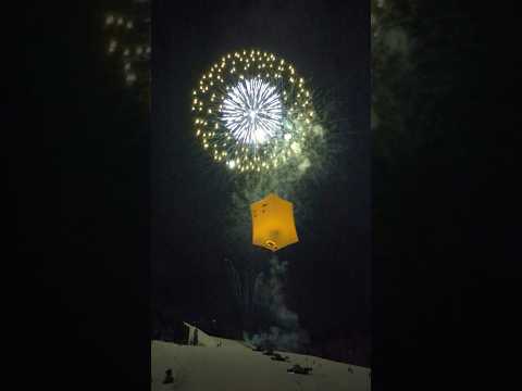 2024 八方尾根火祭り 花火とスカイランタン #fireworks