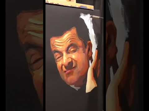 Mr Bean on Black Canvas 😍😂