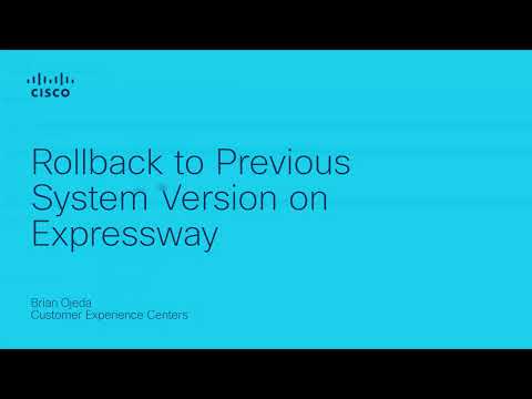 Rollback to previous system version on Expressway