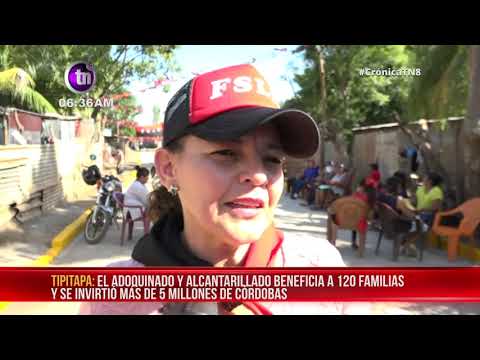 Alcaldía de Tipitapa inaugura 400 metros de adoquinado y alcantarillado - Nicaragua