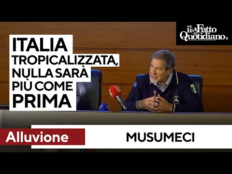 Alluvioni, Musumeci: “Italia tropicalizzata. Serve un nuovo approccio, nulla sarà come prima”