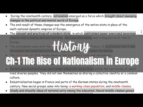 Ch-1 The rise of Nationalism in Europe NOTES+MCQ’s🔥|| History Class 10th, Social Science Class 10th