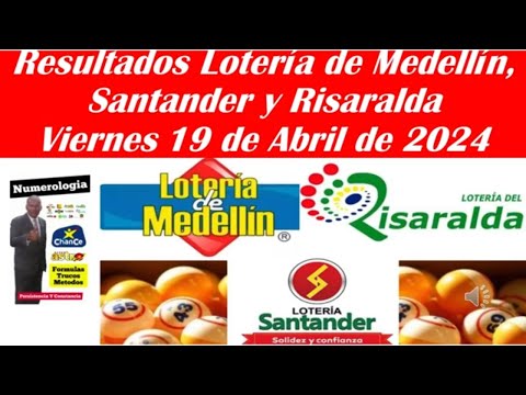 RESULTADO PREMIO MAYOR LOTERIA MEDELLIN SANTANDER Y RISARALDA VIERNES 19 Abril del 2024 #ganador