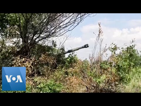 🔵Ukrainian Artillery Fires at Russian Positions in Donbas