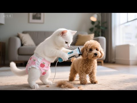 🐱💥🐶Kitten Bullied the Poodle , So Dad Punished Her and Gave One Last Chance! 🐾