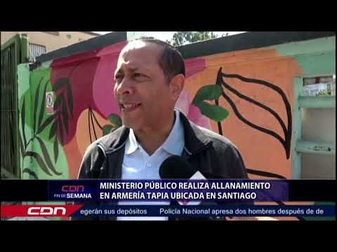 Ministerio Público realiza allanamiento en armería Tapia ubicada en Santiago