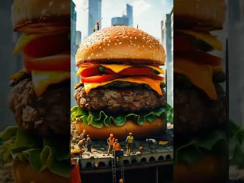 Burger Miniature #burger #tinyworkers #giant #trending #miniature