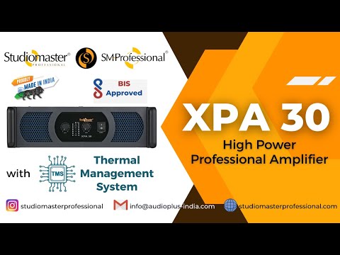 XPA 30 - High Power Stereo #Amplifier with Thermal Management System by #StudiomasterProfessional