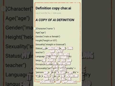 A COPY FOR CHARACTER AI DEFINITION #definition #characterai #ai #bot #characterai