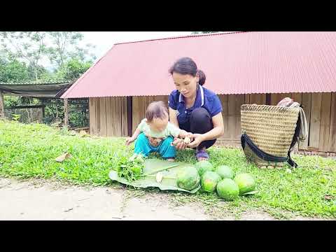 Poor single mother, wandering the countryside with her young child