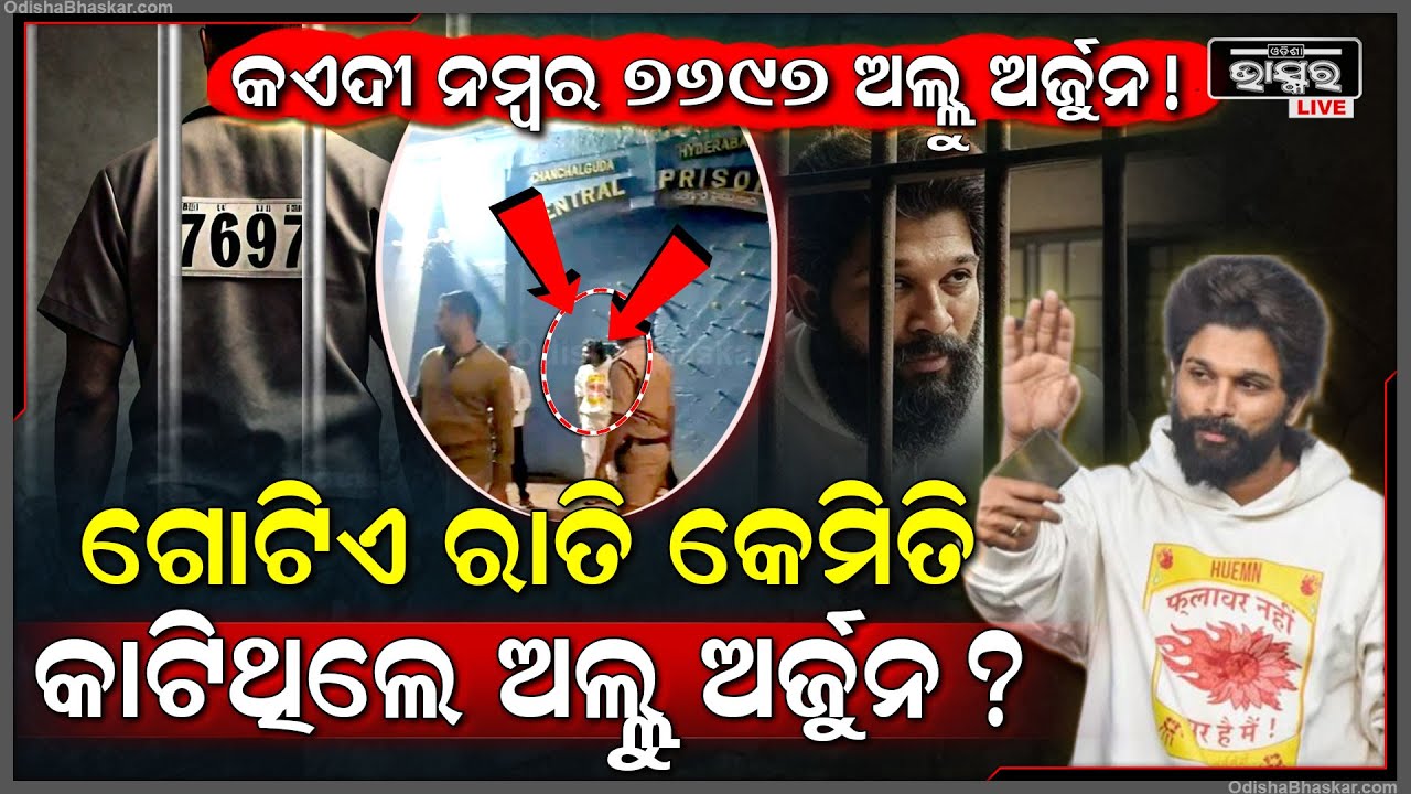 ଜେଲରେ ଗୋଟିଏ ରାତି କେମିତି କାଟିଥିଲେ ପୁଷ୍ପାରାଜ ? ରାତିସାରା ଜେଲ ଭିତରେ ଅଲ୍ଲୁଙ୍କ ସହ ଘଟିଥିଲା ଏମିତି ଘଟଣା...