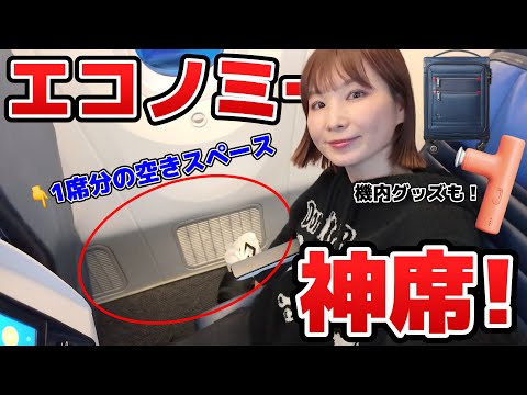 【神エコノミー席】最後部座席は2席分の空間が使えて快適すぎた件【アメリカ1ヶ月ひとり旅①】