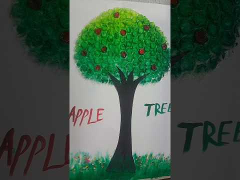 बबल रैपिंग लीफाफा से सेब के पेङ बनाए #shots #youtubeshorts #explore #india #art #viral #trending