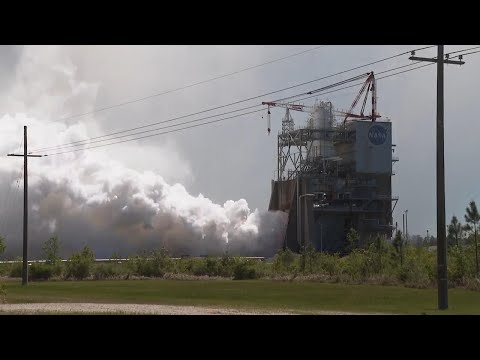 NASA conducts final engine test for Artemis V
