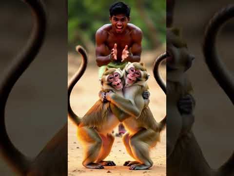 #wildlife #shortsfeed #shortvideo Monkey becomes friends after fighting