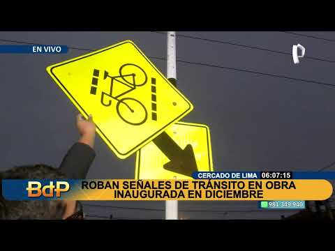 Cercado de Lima y Santa Beatriz: reportan robo de señales de tránsito, solo dejan las varillas
