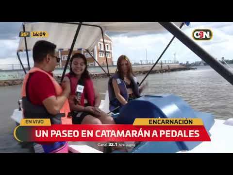 Un paseo en catamarán a pedales por el Paraná