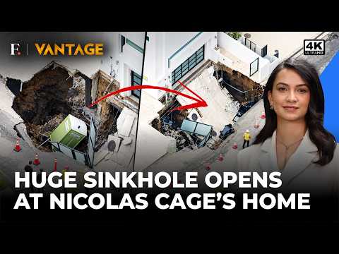 Watch: Sinkhole Opens at Nicolas Cage’s Malibu Home, Driveway Collapses | Vantage Shots | 4K