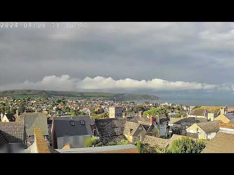 Click to view video September 2024 webcam timelapse looking over Swanage in Dorset