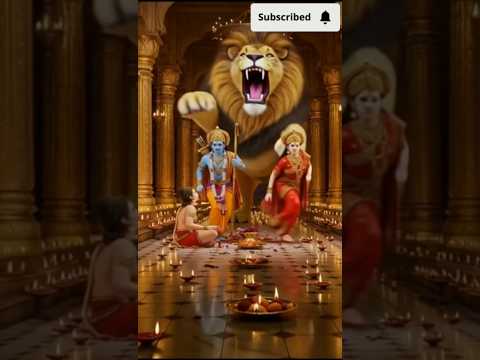 😱🔥 जब शेर ने भगवान राम और हनुमान जी पर हमला किया तो हुआ चमत्कार#shorts #RamSitaHanuman #ViralShorts