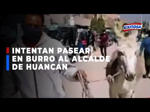 ??Huancayo: Pobladores intentaron pasear a alcalde en un burro para que cumpla promesa de obras