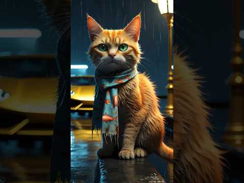 "The Stray Cat’s Lamborghini Money Heist"EpicChase #LuxuryCar #StreetChase #CatVideo