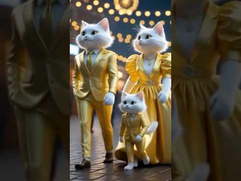 The Cutest Cat Family Ever! 😻💛 #cat #meow #catstory #funny #ai