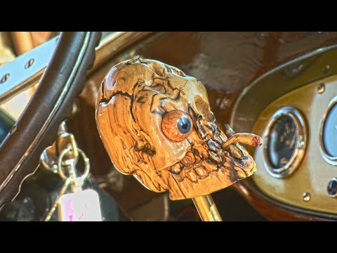 Rare Wood Carved Shift Knob on Hot Rodded 1932 Studebaker