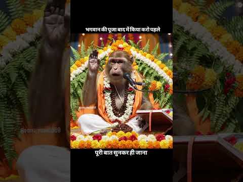 भगवान की पूजा बाद में करो पहले #bhaktistatus #monkey