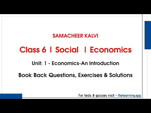 Economics An Introduction Questions | Unit 1  | Class 6 | Economics | Social | Samacheer Kalvi
