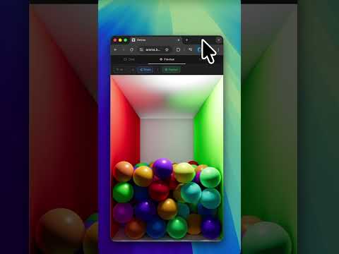 Interactive physics in Omma, running on Chrome 🍬 #designerinspiration #design #3d #webdesign