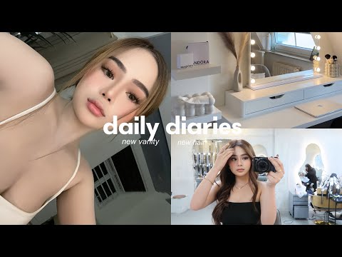 daily diaries // new vanity area, new hair color, studying & internship.